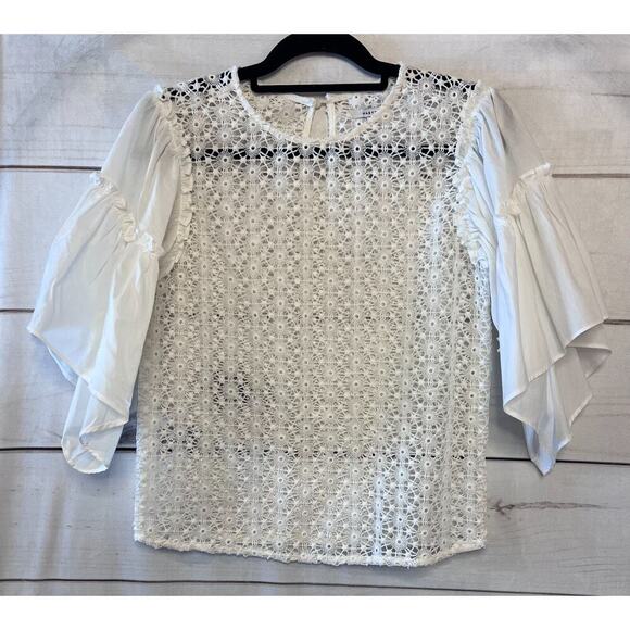 maette Tops - Maette XS Cream Eyelet Top Delicate Girly *love*